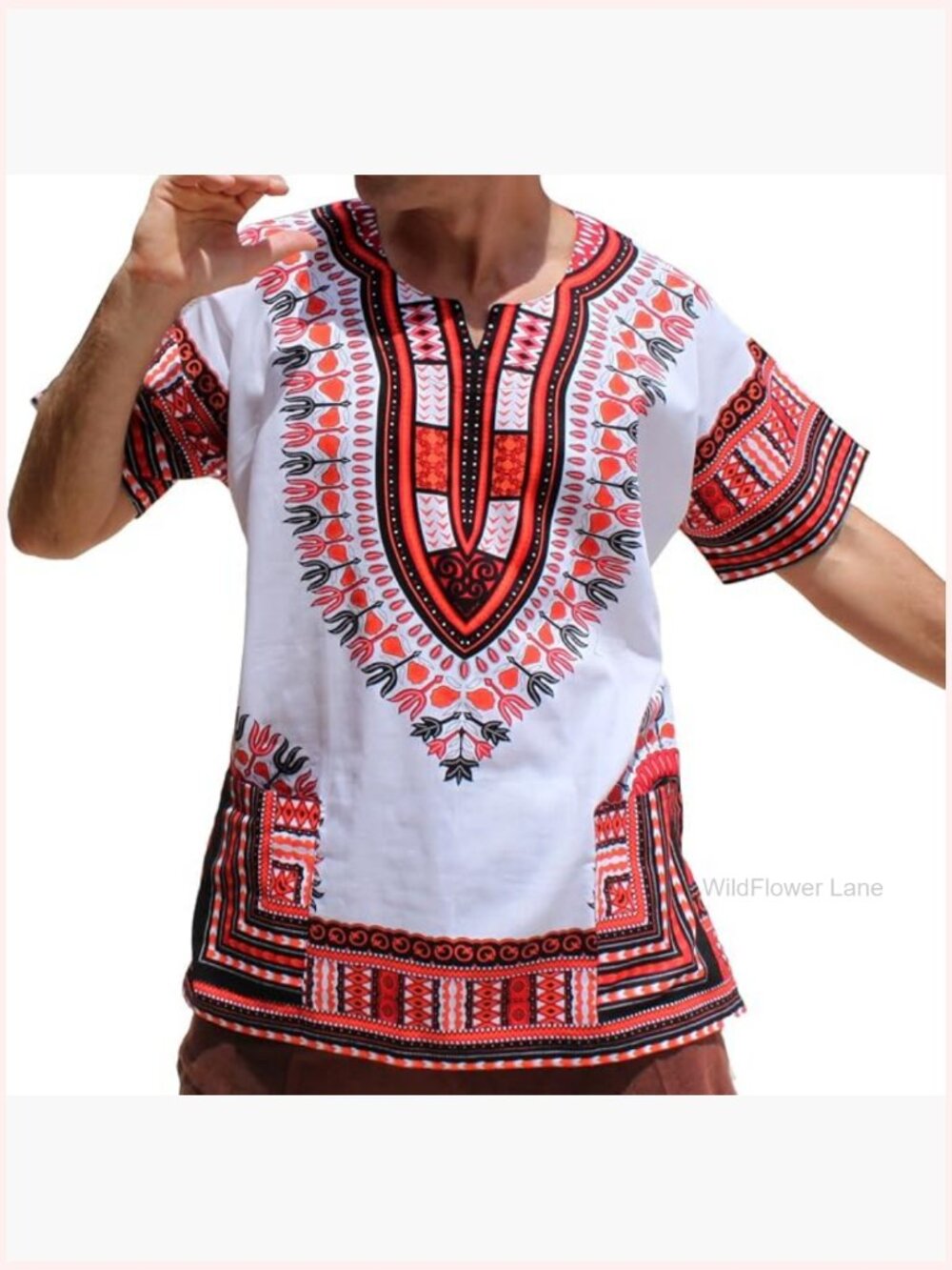 Super Big Cotton Dashiki Shirt Plus Size Button Down Blouse
